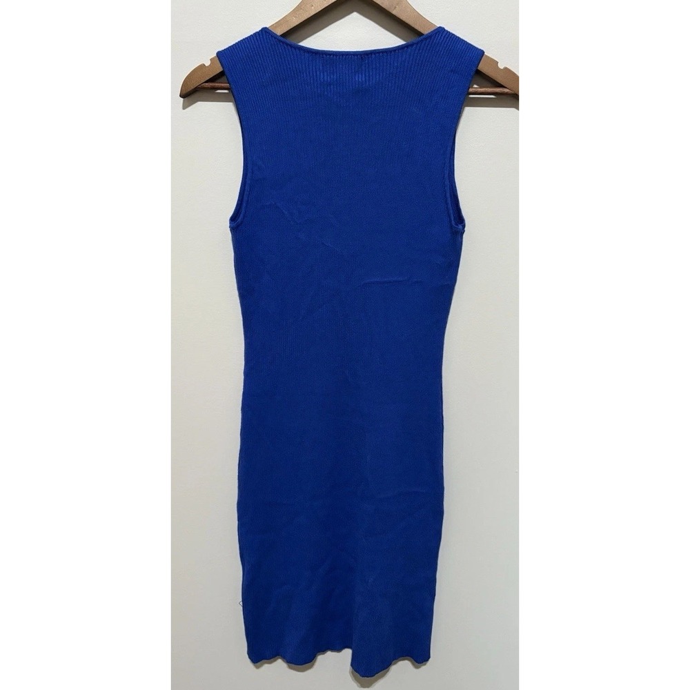Olive + Oak Galaxy Blue Ribbed Sleeveless Bodycon Sweater Dress XL NWT 3S51377 - Picture 8 of 8